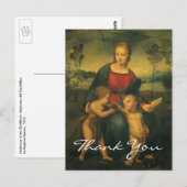 Raphaëls Madonna van de Goldfinch Briefkaart (Voorkant / Achterkant)