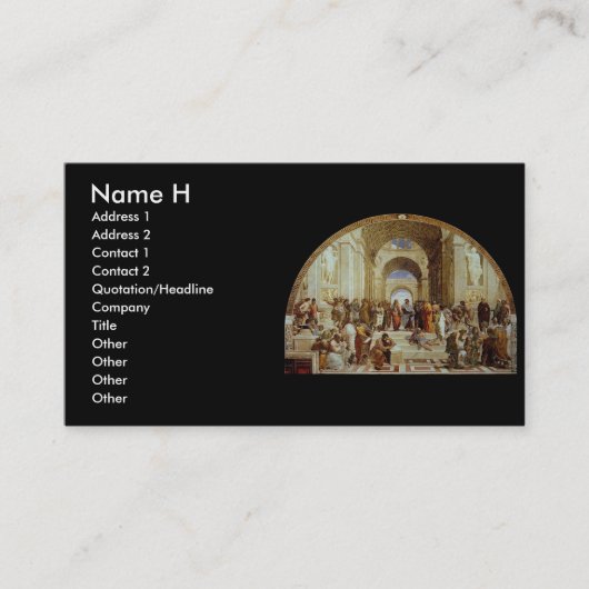 Raphaëls "School of Athens" (circa 1511) Visitekaartje (Voorkant)