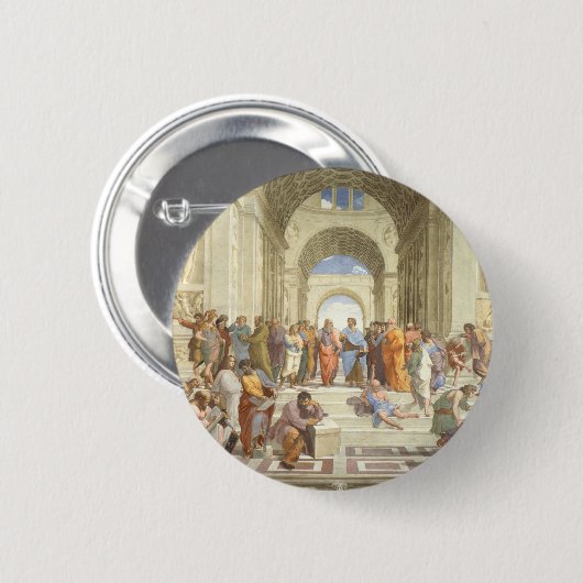 Raphaël's School of Athens Ronde Button 5,7 Cm (Voorkant /achterkant)