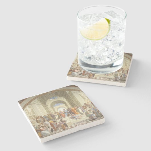Raphaël's School of Athens Stenen Onderzetter (Zijkant)