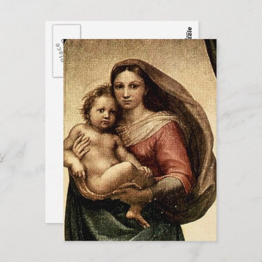 Raphaëls "Sistine Madonna" Detail (circa 1513) Briefkaart (Voorkant / Achterkant)