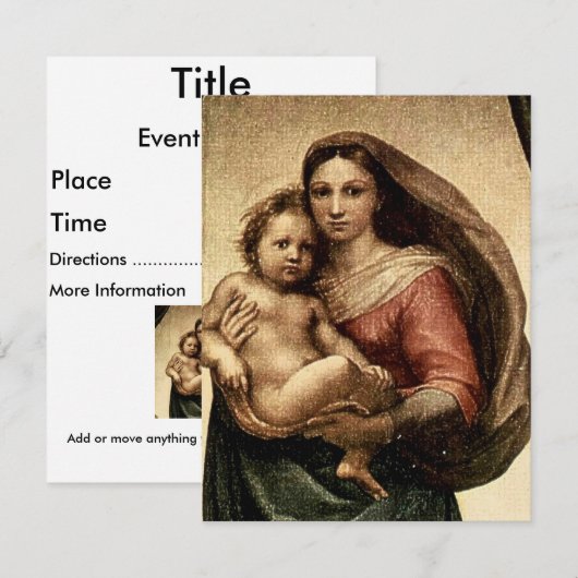 Raphaëls "Sistine Madonna" Detail (circa 1513) Kaart (Voorkant / Achterkant)