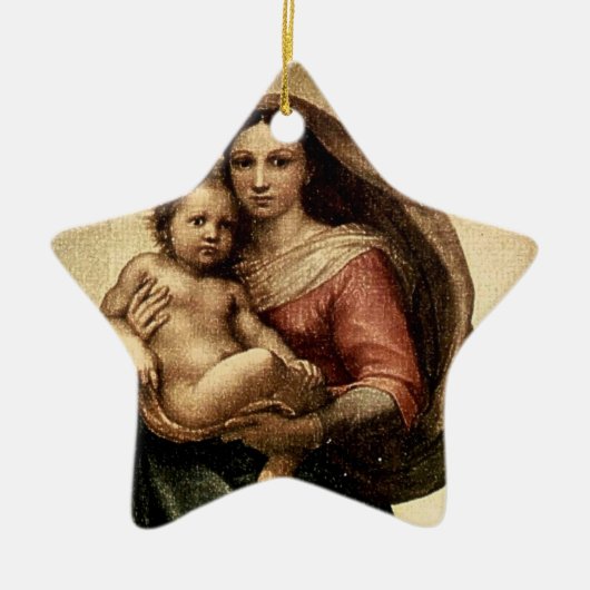 Raphaëls "Sistine Madonna" Detail (circa 1513) Keramisch Ornament (Voorkant)
