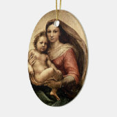 Raphaëls "Sistine Madonna" Detail (circa 1513) Keramisch Ornament (Links)