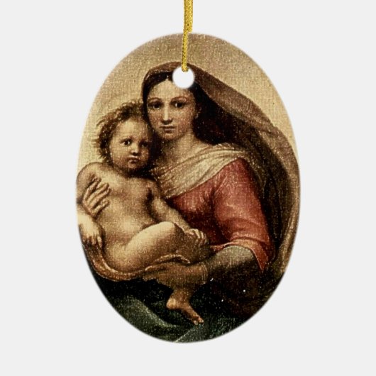 Raphaëls "Sistine Madonna" Detail (circa 1513) Keramisch Ornament (Voorkant)