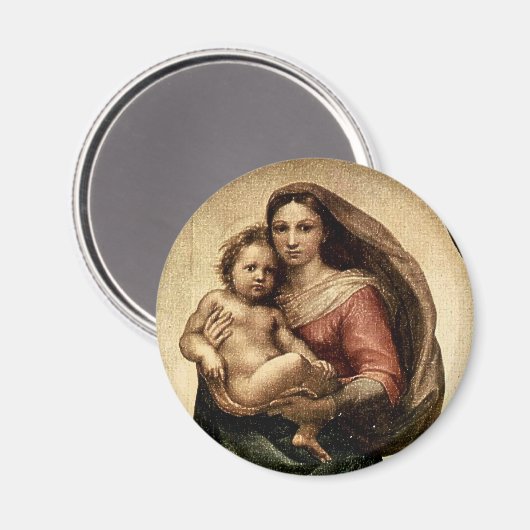 Raphaëls "Sistine Madonna" Detail (circa 1513) Magneet (Voorkant / Achterkant)