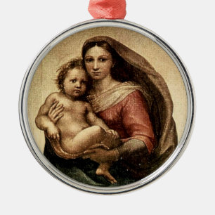 Raphaëls "Sistine Madonna" Detail (circa 1513) Metalen Ornament
