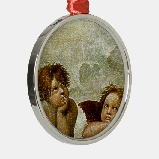 Raphaëls "Sistine Madonna" Detail (circa 1513) Metalen Ornament (Rechts)