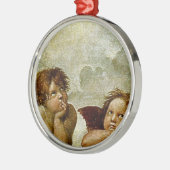 Raphaëls "Sistine Madonna" Detail (circa 1513) Metalen Ornament (Links)