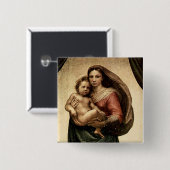 Raphaëls "Sistine Madonna" Detail (circa 1513) Vierkante Button 5,1 Cm (Voorkant /achterkant)