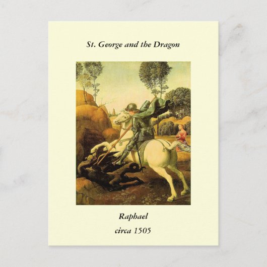 Raphaëls "St. George en de Draak" (ongeveer 1505) Briefkaart (Voorkant)