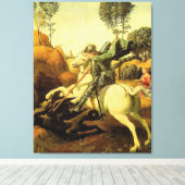 Raphaëls "St. George en de Draak" (ongeveer 1505) Canvas Afdruk (Insitu (Houten vloer))