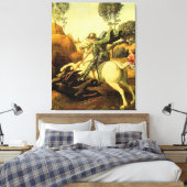 Raphaëls "St. George en de Draak" (ongeveer 1505) Canvas Afdruk (Insitu (Slaapkamer))