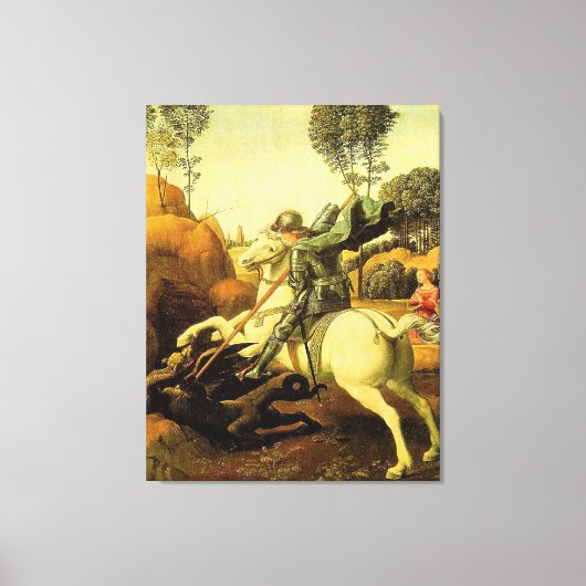Raphaëls "St. George en de Draak" (ongeveer 1505) Canvas Afdruk (Voorkant)