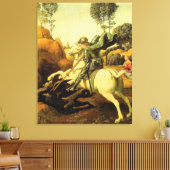 Raphaëls "St. George en de Draak" (ongeveer 1505) Canvas Afdruk (Insitu (Woonkamer))