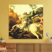 Raphaëls "St. George en de Draak" (ongeveer 1505) Canvas Afdruk (Insitu (Woonkamer))