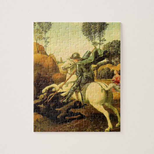 Raphaëls "St. George en de Draak" (ongeveer 1505) Legpuzzel (Verticaal)