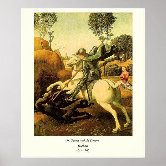 Raphaëls "St. George en de Draak" (ongeveer 1505) Poster (Voorkant)