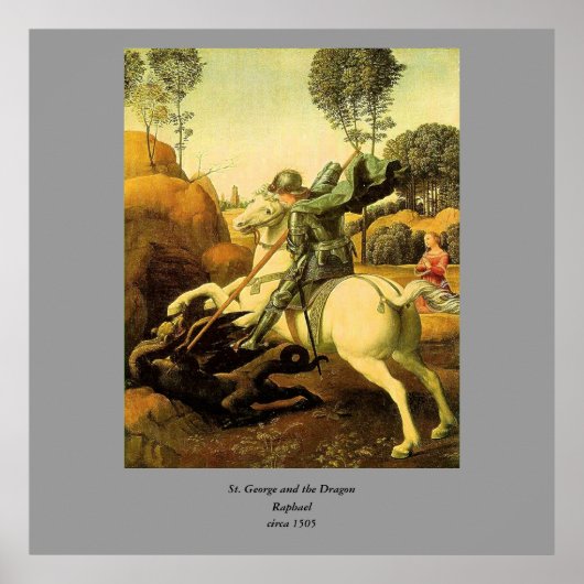 Raphaëls "St. George en de Draak" (ongeveer 1505) Poster (Voorkant)
