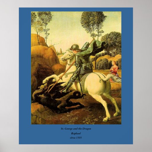 Raphaëls "St. George en de Draak" (ongeveer 1505) Poster (Voorkant)