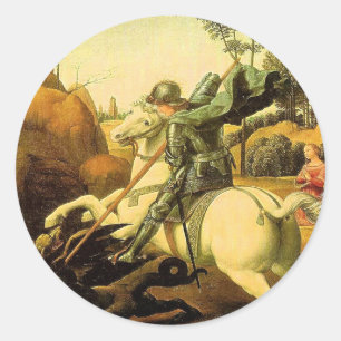 Raphaëls "St. George en de Draak" (ongeveer 1505) Ronde Sticker