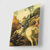 Raphaëls "St. George en de Draak" (ongeveer 1505) Vierkante Klok (Hoek)