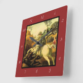 Raphaëls "St. George en de Draak" (ongeveer 1505) Vierkante Klok (Hoek)