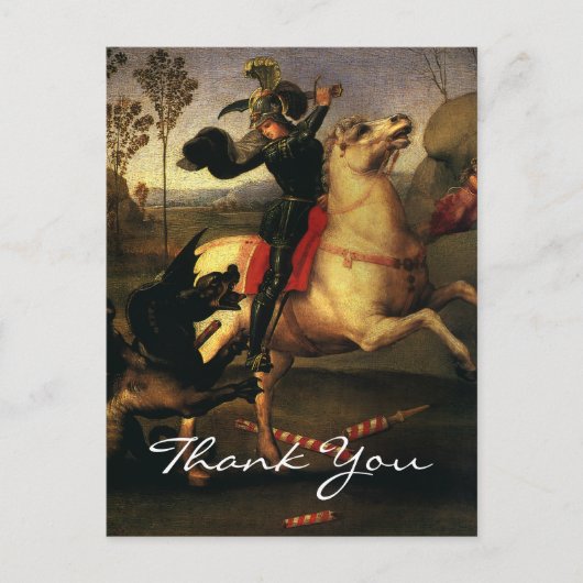 Raphael's St. George vecht de draak aan Briefkaart (Voorkant)