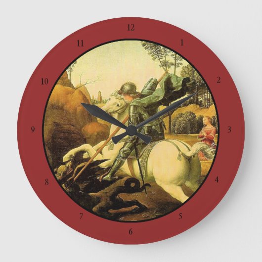 Raphaels "St. Joris en de Draak" (circa 1505) Grote Klok (Voorkant)
