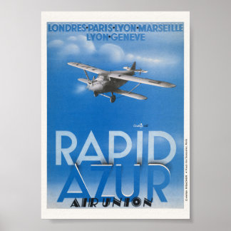 Rapid Azur Frankrijk Vintage Poster 1932