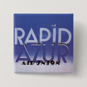 Rapid Azur Vierkante Button 5,1 Cm