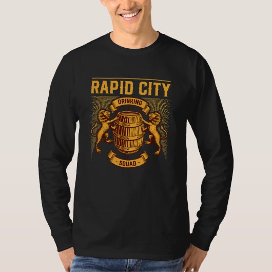 Rapid City Drink Squad South Dakota Homebrewing T-shirt (Voorkant)