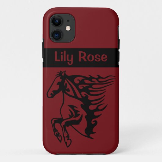 Rapid Red Pony Horse Bronco Stallion Lineart Case-Mate iPhone Case (Achterkant)