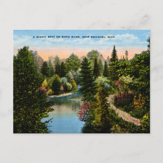 Rapid River Escanaba, Michigan Briefkaart (Voorkant)