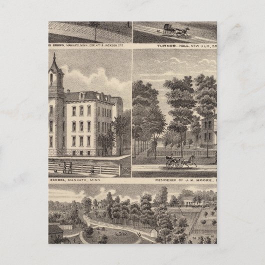 Rapidan Mills and Residenties in Rapidan, Minnesot Briefkaart (Voorkant)