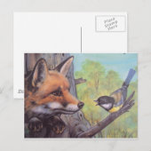 raposa e passaro briefkaart (Voorkant / Achterkant)