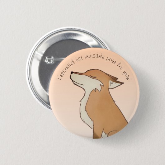 Raposa Pequeno Príncipe Ronde Button 5,7 Cm (Voorkant /achterkant)