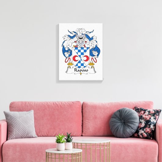 Raposo Family Crest Canvas Afdruk (Insitu (Woonkamer))