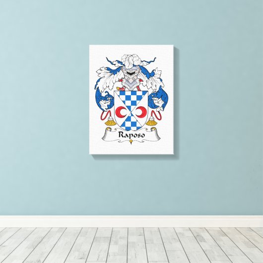 Raposo Family Crest Canvas Afdruk (Insitu (Houten vloer))