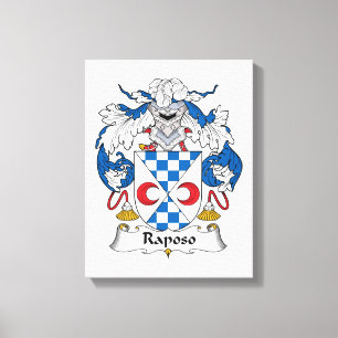 Raposo Family Crest Canvas Afdruk