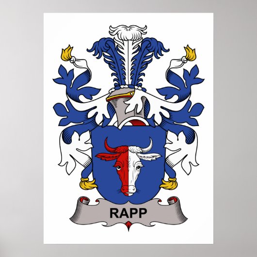 Rapp Familie Crest Poster (Voorkant)
