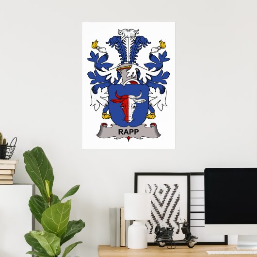 Rapp Familie Crest Poster (Thuiskantoor)