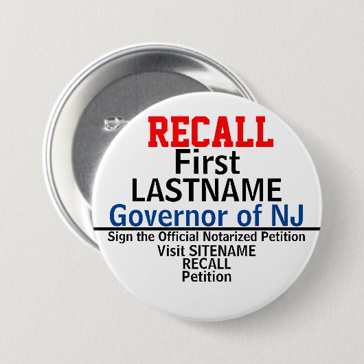 Rappel Gov. Elke staat Ronde Button 7,6 Cm (Voorkant /achterkant)