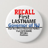 Rappel Gov. Elke staat Ronde Button 7,6 Cm (Voorkant)