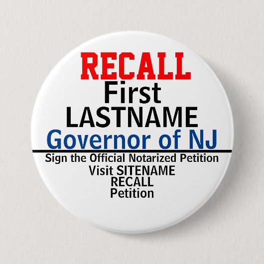 Rappel Gov. Elke staat Ronde Button 7,6 Cm (Voorkant)