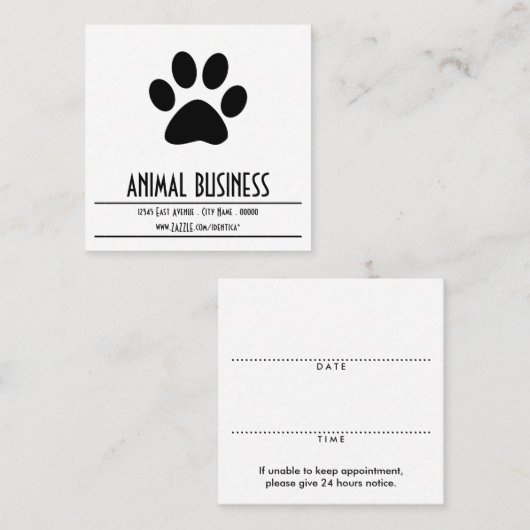 rappelherinnering afsprakenkaartje (Voorkant / Achterkant)