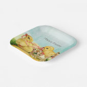 rappelkippen met retro papieren bordje (Gebogen)