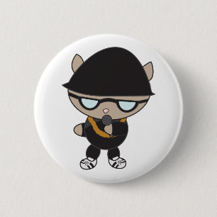 Rapper Cat in het Pet Bell Ronde Button 5,7 Cm