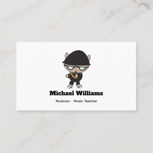 Rapper Cat muzikant personaliseren Visitekaartje (Voorkant)