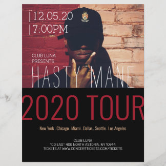 Rapper Concertband Muziek Tournee Flyer